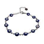 Dames Roestvrij Stalen Donkerblauw Turkse Ogen Armband 8mm, Sieraden, Tassen en Uiterlijk, Armbanden, Staal, Birgitta-Gracht 33, 6465 EL Kerkrade, Nederland