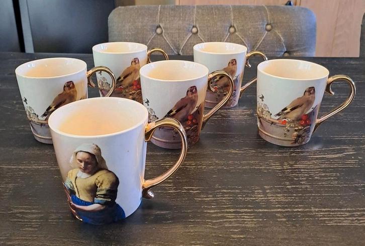Heinen Delfts Blauw mokken, Huis en Inrichting, Keuken | Servies, Zo goed als nieuw, Kop(pen) en/of Schotel(s), Overige stijlen