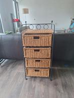 Wicker ladekast met metalen frame 904335, Huis en Inrichting, Minder dan 50 cm, Gebruikt, Ophalen of Verzenden, Landelijk