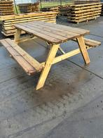 Picknicktafel 180 cm geïmpregneerd 4cm dik hout, Nieuw, Inklapbaar, Rechthoekig, Ophalen of Verzenden