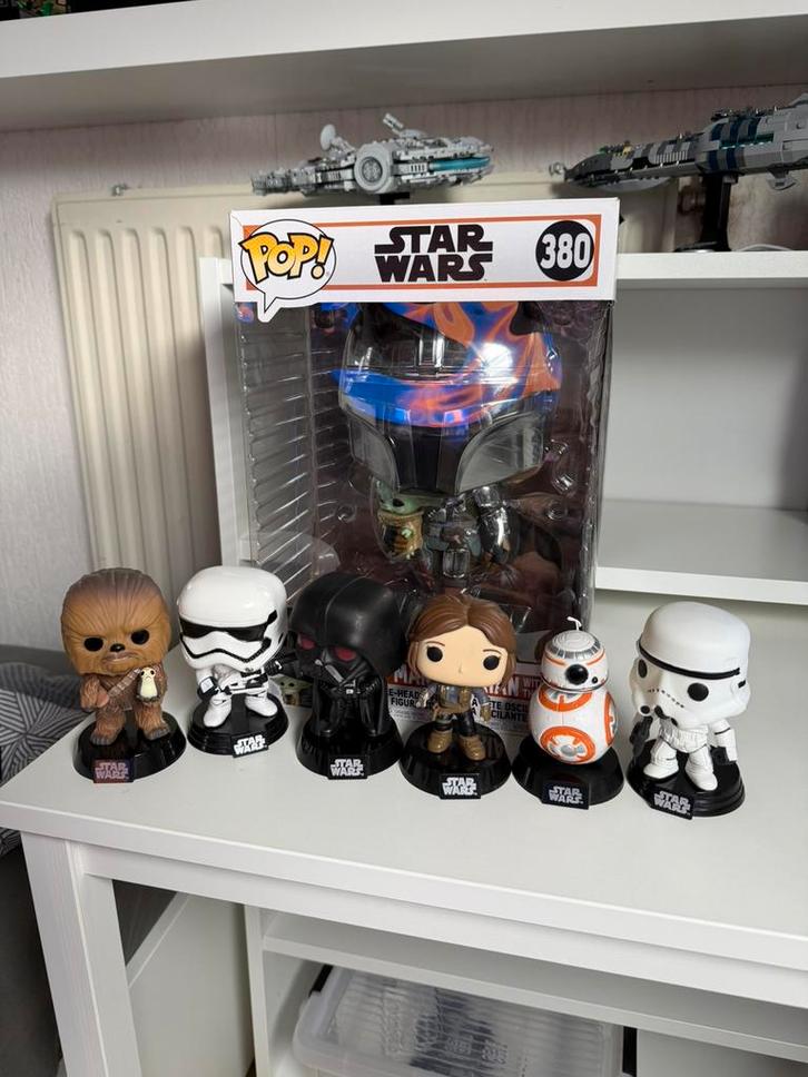 Star Wars Funko Pop set (incl. XL Mandalorian #380 in doos), Hobby en Vrije tijd, Feestartikelen, Zo goed als nieuw, Ophalen
