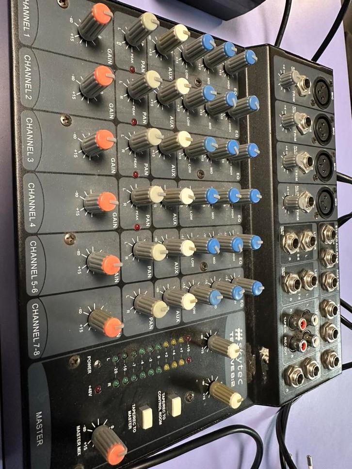 SkyTec 8-kanaals mixer (model 172.561), Muziek en Instrumenten, Mengpanelen, Gebruikt, 5 tot 10 kanalen, Ophalen