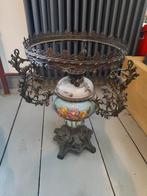 Antieke olielamp keramiek en brons, Antiek en Kunst, Antiek | Lampen, Ophalen