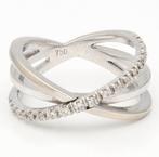 Witgouden ring met diamanjes, Wit, Ophalen of Verzenden, Met edelsteen, Dame
