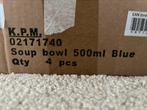 4x blauwe soepkommen 500ml, Ophalen of Verzenden, Nieuw, Overige stijlen, Kom(men)