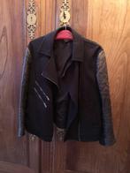 Jas DKNY Medium stof/leer zwart lente herfst, Ophalen of Verzenden, Gedragen, Maat 38/40 (M), Zwart