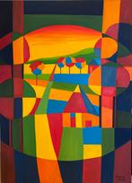 Casper Bentsink meerkleurig schilderij, 141x100 cm, Antiek en Kunst, Kunst | Litho's en Zeefdrukken, Ophalen