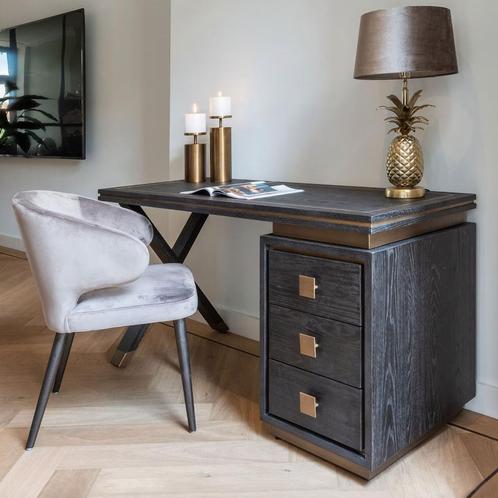 Richmond Bureau 'Hunter' Eiken, kleur Zwart, 150cm, Huis en Inrichting, Bureaus, Gebruikt, Bureau, Ophalen of Verzenden