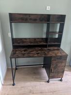 Bureau industrieel ontwerp vintage bruin zwart, Huis en Inrichting, Kasten | Secretaires, Ophalen, Zo goed als nieuw