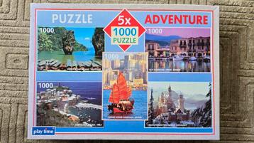 Puzzel: 5x 1000 stukjes - China, Italië, Griekenland etc. beschikbaar voor biedingen