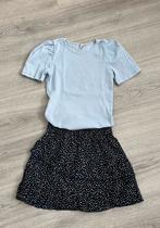 Set: Leuk donkerblauw rokje met shirtje maat  146-152, Kinderen en Baby's, Kinderkleding | Maat 146, Ophalen of Verzenden, Zo goed als nieuw