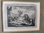 Kleine ets ( uit serie) met paard en hert, Antiek en Kunst, Kunst | Etsen en Gravures, Ophalen of Verzenden