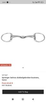 Sprenger dubbel gebroken bit satinox 13,5, Dieren en Toebehoren, Ophalen of Verzenden, Zo goed als nieuw, Dressuur