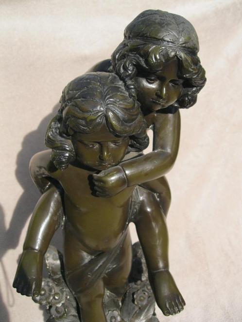 Spelende kinderen brons (gewicht:22kg), Antiek en Kunst, Antiek | Koper en Brons, Brons, Ophalen