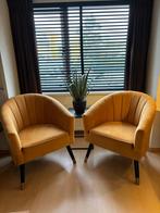 Super gave velvet fauteuils 2 stuks Okergeel, Huis en Inrichting, Fauteuils, Ophalen, Hout, Minder dan 75 cm, Nieuw