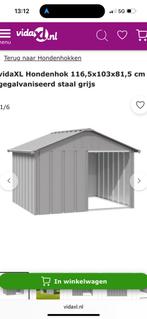 Hondenhok grijs staal van VidaXl, Dieren en Toebehoren, Hondenhokken, Ophalen, Vidaxl, 110 cm of meer, 65 tot 100 cm