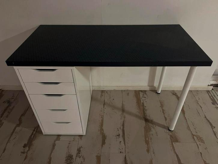 Ikea Linnmon bureau met Alex ladeblok, Huis en Inrichting, Bureaus, Gebruikt, Bureau, Ophalen of Verzenden