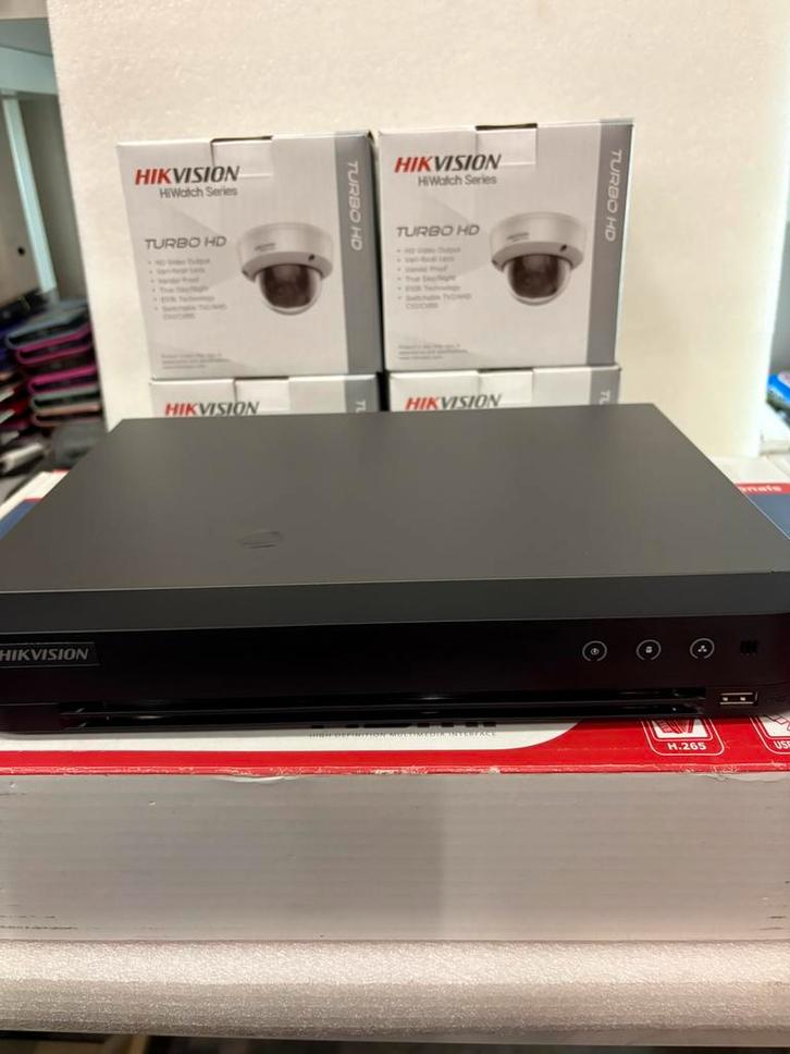 Hikvision DVR plus 4 x camera 4 mp, Audio, Tv en Foto, Videobewaking, Nieuw, Ophalen of Verzenden