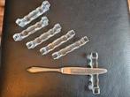 6 zeer mooi kristal geslepen messenleggers bestekleggers, Ophalen of Verzenden