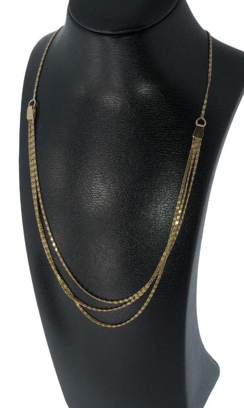 Griekse schakel 14k gouden design dames ketting collier, Sieraden, Tassen en Uiterlijk, Kettingen, Zo goed als nieuw, Goud, Goud