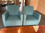 Twee fauteuils in petrol kleur, Huis en Inrichting, Fauteuils, Ophalen, Gebruikt, Minder dan 75 cm, 50 tot 75 cm