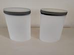 2 x voorraadbus, 2 bewaarbussen, wit,ovaal 1,5 liter, Overige typen, Ophalen of Verzenden, Zo goed als nieuw, Overige stijlen