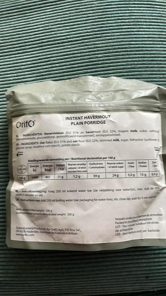 Noodrantsoen orifo gevriesdroogde maaltijden, Diversen, Levensmiddelen, Ophalen of Verzenden