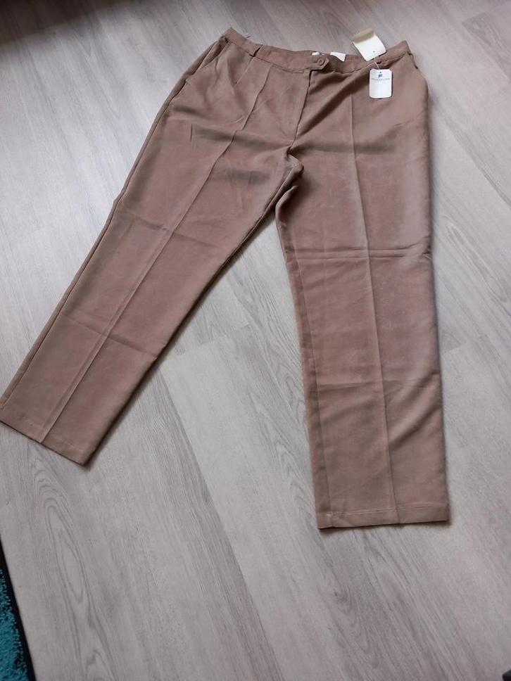 NIEUWE DAMESBROEK MAAT 48 FRANK WALDER., Kleding | Dames, Broeken en Pantalons, Nieuw, Maat 46/48 (XL) of groter, Bruin, Lang