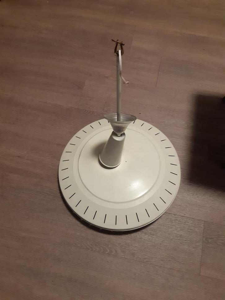 Retro fifties "Louis Kalff" hanglamp, Huis en Inrichting, Lampen | Hanglampen, Gebruikt, 75 cm of meer, Glas, Kunststof, Metaal