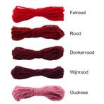 Lontwol, gesponnen, kleurenset 4 tinten rood + rose, Ophalen of Verzenden, Nieuw, Materiaal