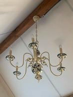 Kroonluchter Keramiek Roomwit Blauw, Huis en Inrichting, Lampen | Kroonluchters, Ophalen of Verzenden, Gebruikt