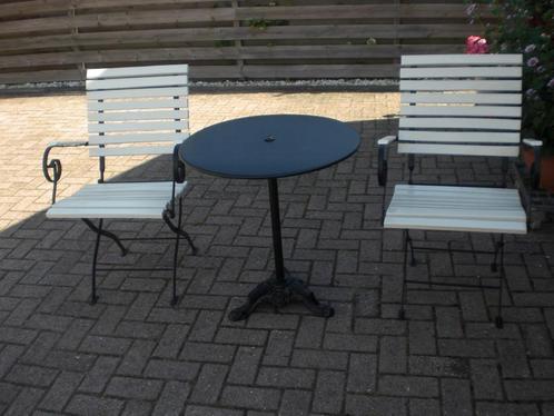 Brocante tuinset, Tuin en Terras, Tuinsets en Loungesets, Gebruikt, Tuinset, Hout, 2 zitplaatsen, Ophalen