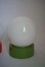 vintage corodex glas bol lamp jaren '60/ '70 groen, Vintage, Ophalen of Verzenden, Zo goed als nieuw, Glas