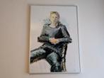 Aquarel van man in stoel met aluminium lijst, Ophalen