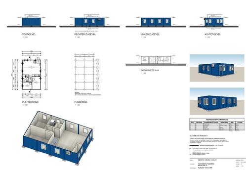 ** Woonunits TE HUUR - 60m2** AANBIEDING €135,-, Zakelijke goederen, Machines en Bouw | Keten en Containers, Ophalen