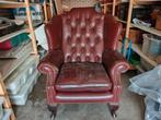 Chesterfield fauteuil Bordeaux rood, Huis en Inrichting, Fauteuils, Gebruikt, Leer, Ophalen of Verzenden