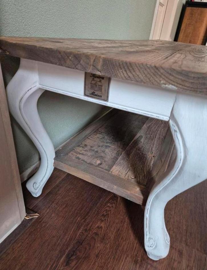 Rivëra houten Bankje/Tafel met Onderblad, Huis en Inrichting, Tafels | Sidetables, Gebruikt, 25 tot 50 cm, 150 tot 200 cm, Rechthoekig