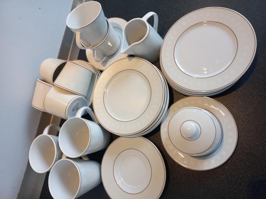 Koffie en gebak servies ART+DESIGN Sahara, Huis en Inrichting, Gebruikt, Ophalen of Verzenden, Effen, Porselein