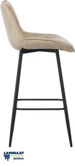Bar stoel Beige Microfiber €54,95p/st, Huis en Inrichting, Overige kleuren, Barstoelen Beige kleur, Nieuw, Ophalen of Verzenden