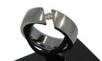 Diamant solitair briljant unisex edelstalen ring dames heren