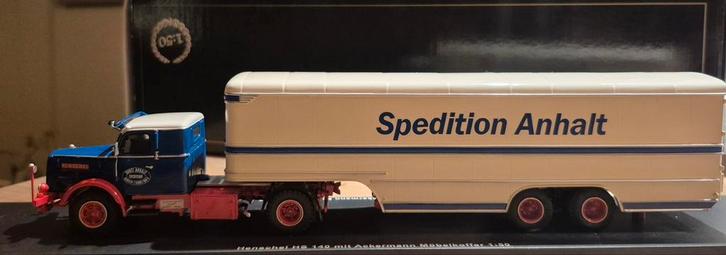 Henschel Truck met Oplegger - Spedition Anhalt 1:50, Hobby en Vrije tijd, Modelbouw | Auto's en Voertuigen, Ophalen of Verzenden