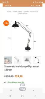 Stoere staande lamp mat zwat 180cm, 150 tot 200 cm, Metaal, Zo goed als nieuw, Ophalen