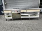 RVS TRESPA Keukens met oven, 4 gaspitten en spoelbak, Ophalen, Gebruikt, 200 cm of meer, Minder dan 100 cm