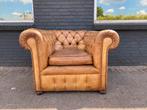 Prachtige Oude vintage Chesterfield fauteuil cognac, Huis en Inrichting, Fauteuils, Ophalen of Verzenden, Gebruikt, 75 tot 100 cm