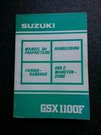 Suzuki GSX-1100F Handleiding 1989, Motoren, Handleidingen en Instructieboekjes, Suzuki