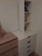 Witte ladekast en kallax 3 blokken, Ophalen, Met plank(en), Kunststof, 50 tot 100 cm