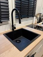 Zwarte Spoelbak - Composiet Mizzo Ambro, Huis en Inrichting, Keuken | Keukenelementen, Ophalen, Minder dan 50 cm, Gebruikt, Zwart