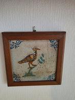 Vintage Tegel met Vogel in Houten Frame, Ophalen of Verzenden