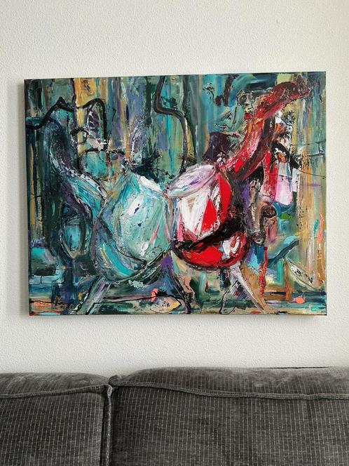 Proost op het leven ~wijnglas ~origineel schilderij~ atelier, Huis en Inrichting, Woonaccessoires | Schilderijen, Tekeningen en Foto's