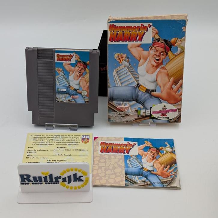 Hammerin' Harry Game in doosje + boekje - Nintendo NES Game, Spelcomputers en Games, Games | Nintendo NES, Zo goed als nieuw